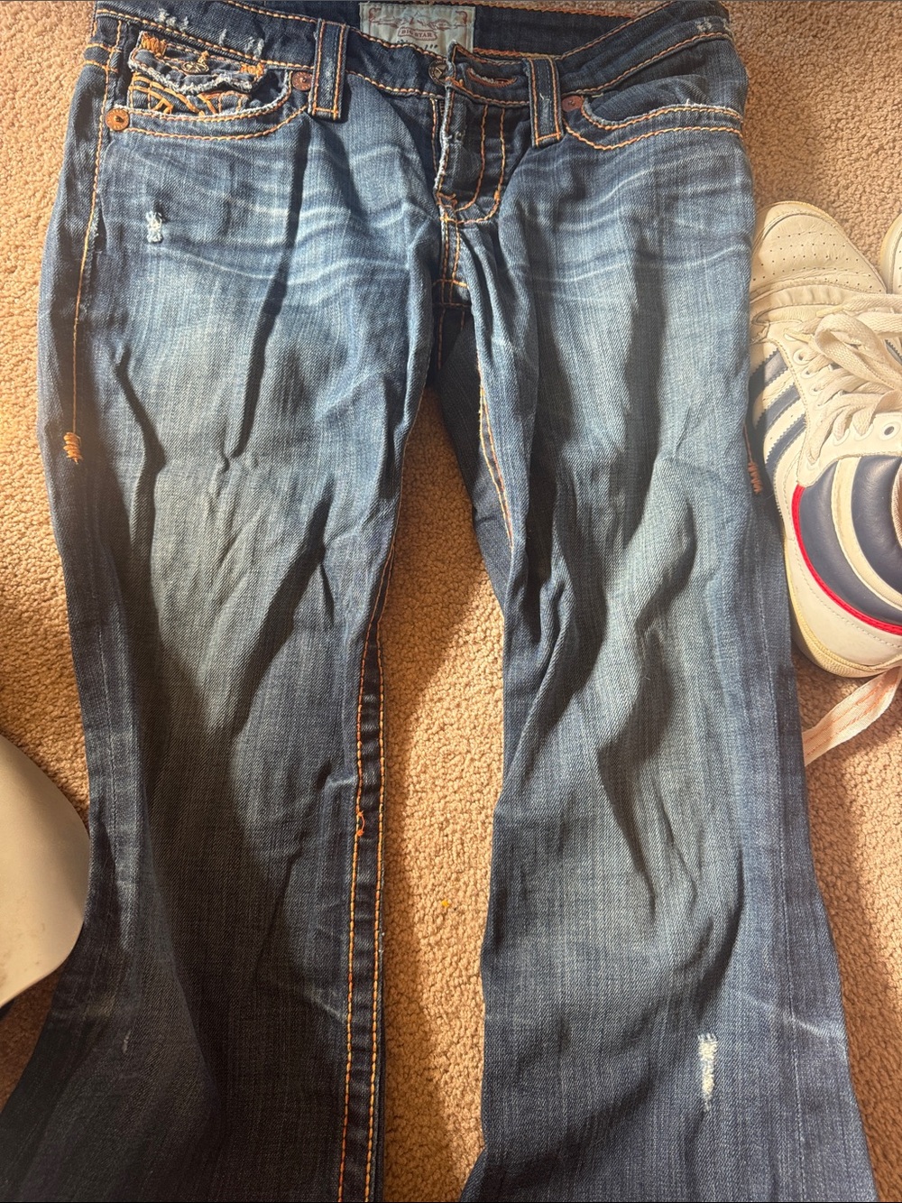 Big Star Women's bootcut  Jeans in Blue with Contrast Stitching Liv long tall